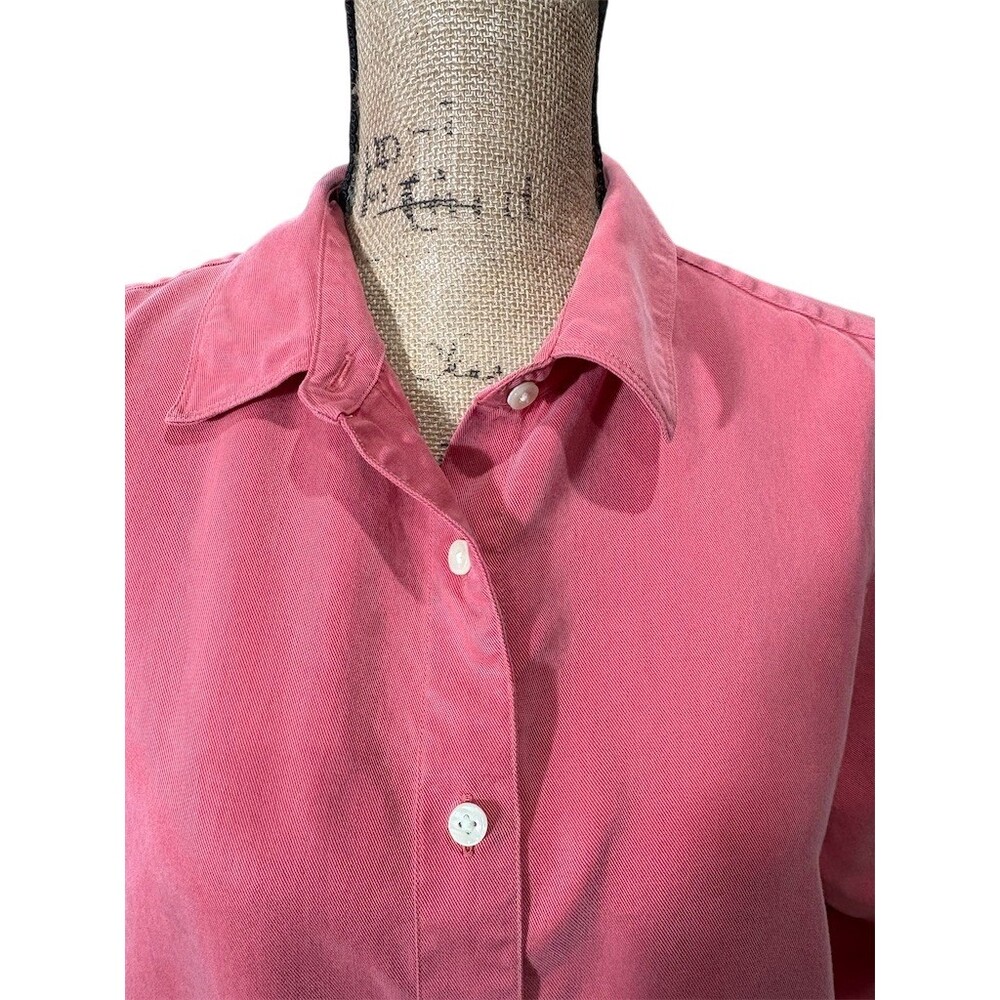 L.L.Bean Womens Button-Up Shirt Size L Mauve Pink Long Sleeve Collared - Picture 2 of 10